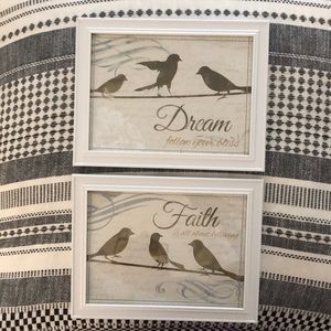 “Dream” and “Faith” framed wall decor